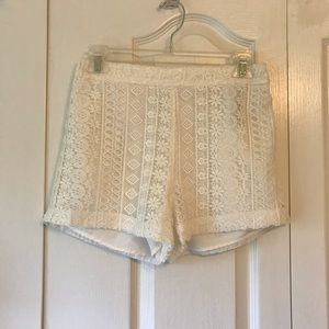 Hollister Cream Lace Shorts